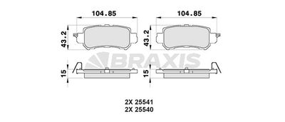 AB0470 BRAXIS Комплект тормозных колодок, дисковый тормоз