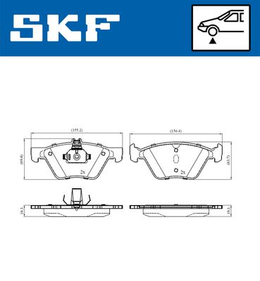 VKBP80474 SKF Комплект тормозных колодок, дисковый тормоз