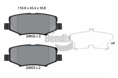 BPD2178 BENDIX Braking Комплект тормозных колодок, дисковый тормоз