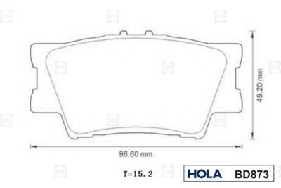 BD873 HOLA Комплект тормозных колодок, дисковый тормоз