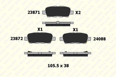 2387113805 KALE Комплект тормозных колодок, дисковый тормоз