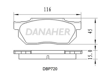 DBP720 DANAHER Комплект тормозных колодок, дисковый тормоз