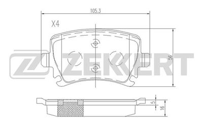 BS1142 ZEKKERT Комплект тормозных колодок, дисковый тормоз