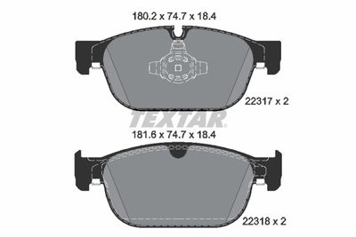 2231701 TEXTAR Комплект тормозных колодок, дисковый тормоз