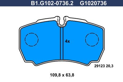B1G10207362 GALFER Комплект тормозных колодок, дисковый тормоз