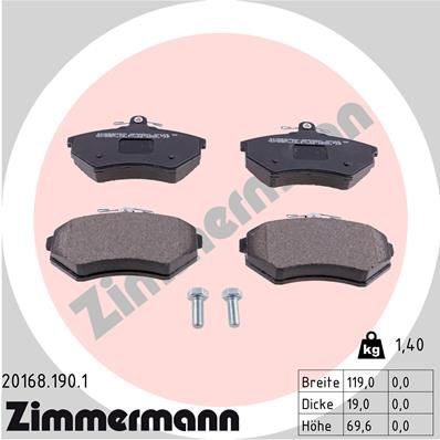 201681901 ZIMMERMANN Комплект тормозных колодок, дисковый тормоз