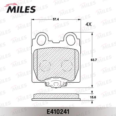 E410241 MILES Комплект тормозных колодок, дисковый тормоз