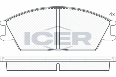 180616 ICER Комплект тормозных колодок, дисковый тормоз