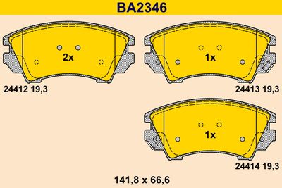 BA2346 BARUM Комплект тормозных колодок, дисковый тормоз