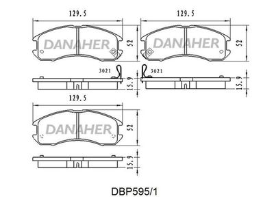 DBP5951 DANAHER Комплект тормозных колодок, дисковый тормоз