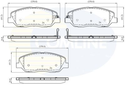 CBP31676 COMLINE Комплект тормозных колодок, дисковый тормоз