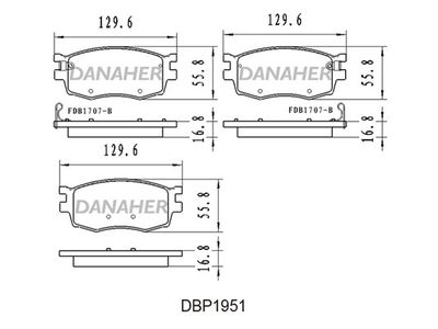 DBP1951 DANAHER Комплект тормозных колодок, дисковый тормоз