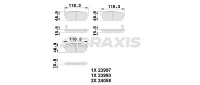 AB0241 BRAXIS Комплект тормозных колодок, дисковый тормоз