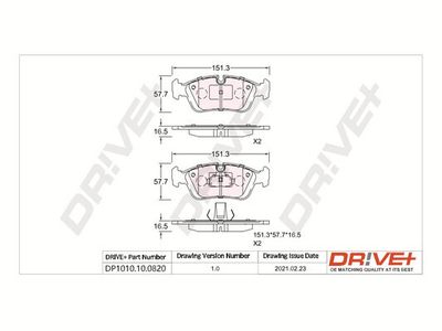 DP1010100820 Dr!ve+ Комплект тормозных колодок, дисковый тормоз