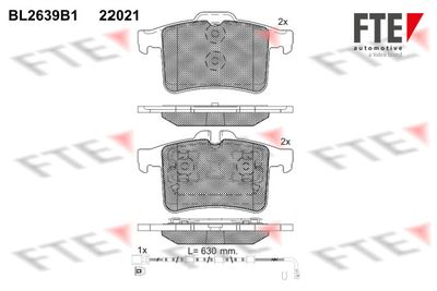 BL2639B1 FTE Комплект тормозных колодок, дисковый тормоз