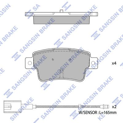 SP1832 Hi-Q Комплект тормозных колодок, дисковый тормоз