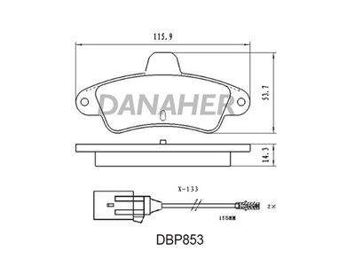 DBP853 DANAHER Комплект тормозных колодок, дисковый тормоз