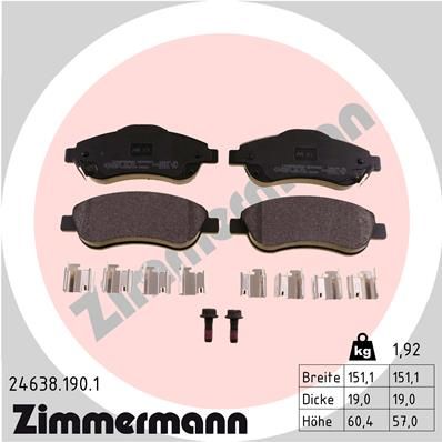 246381901 ZIMMERMANN Комплект тормозных колодок, дисковый тормоз