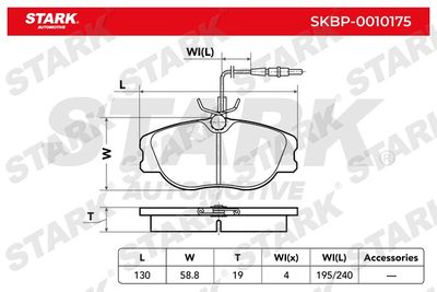SKBP0010175 Stark Комплект тормозных колодок, дисковый тормоз