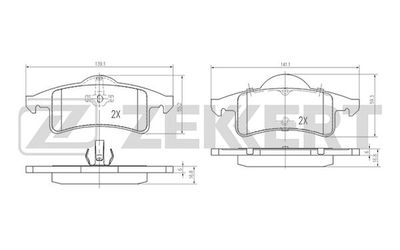 BS1277 ZEKKERT Комплект тормозных колодок, дисковый тормоз