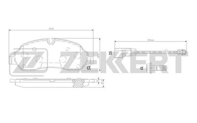 BS1368 ZEKKERT Комплект тормозных колодок, дисковый тормоз