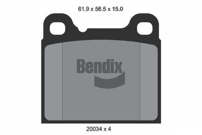 BPD1678 BENDIX Braking Комплект тормозных колодок, дисковый тормоз