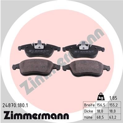 248701801 ZIMMERMANN Комплект тормозных колодок, дисковый тормоз
