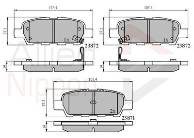 ADB3912 COMLINE Комплект тормозных колодок, дисковый тормоз