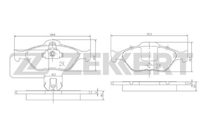BS1652 ZEKKERT Комплект тормозных колодок, дисковый тормоз