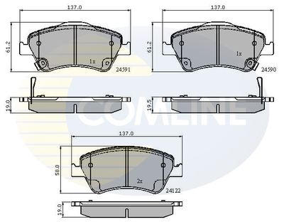 CBP31576 COMLINE Комплект тормозных колодок, дисковый тормоз