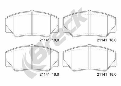 211410070100 BRECK Комплект тормозных колодок, дисковый тормоз