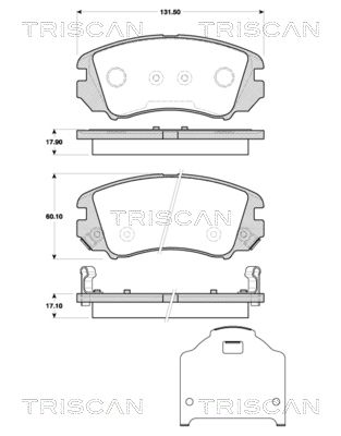 811043036 TRISCAN Комплект тормозных колодок, дисковый тормоз