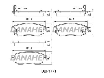 DBP1771 DANAHER Комплект тормозных колодок, дисковый тормоз