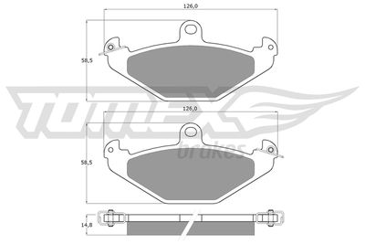 TX1237 TOMEX Brakes Комплект тормозных колодок, дисковый тормоз