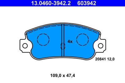 13046039422 ATE Комплект тормозных колодок, дисковый тормоз