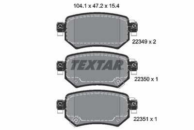 2234901 TEXTAR Комплект тормозных колодок, дисковый тормоз
