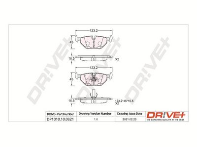 DP1010100821 Dr!ve+ Комплект тормозных колодок, дисковый тормоз