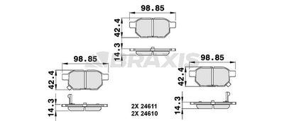 AB0138 BRAXIS Комплект тормозных колодок, дисковый тормоз