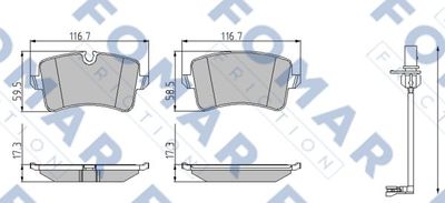 FO998781 FOMAR Friction Комплект тормозных колодок, дисковый тормоз