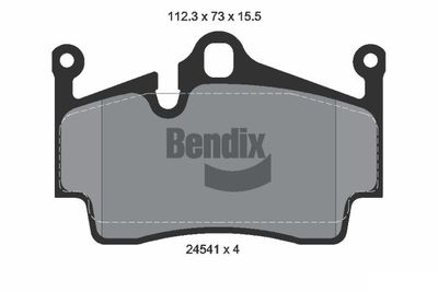 BPD2166 BENDIX Braking Комплект тормозных колодок, дисковый тормоз