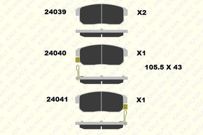 2404014405 KALE Комплект тормозных колодок, дисковый тормоз