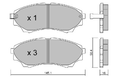 BPFO1909 AISIN Комплект тормозных колодок, дисковый тормоз