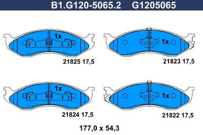 B1G12050652 GALFER Комплект тормозных колодок, дисковый тормоз