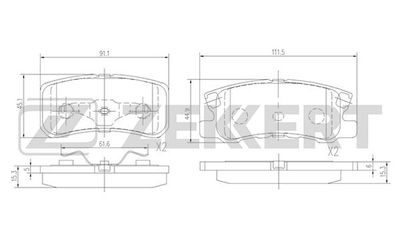 BS1359 ZEKKERT Комплект тормозных колодок, дисковый тормоз