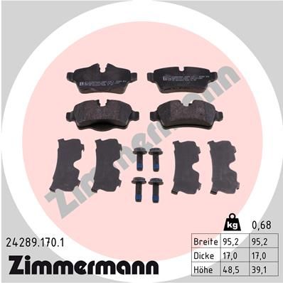 242891701 ZIMMERMANN Комплект тормозных колодок, дисковый тормоз