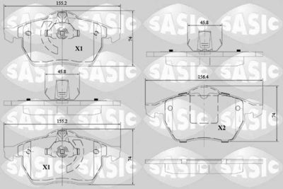 6216114 SASIC Комплект тормозных колодок, дисковый тормоз