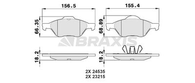 AA0026 BRAXIS Комплект тормозных колодок, дисковый тормоз