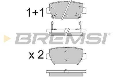 BP3827 BREMSI Комплект тормозных колодок, дисковый тормоз