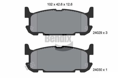 BPD2080 BENDIX Braking Комплект тормозных колодок, дисковый тормоз