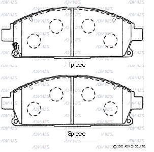 SN899P ADVICS Комплект тормозных колодок, дисковый тормоз